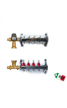 Коллекторная группа с терехходовым клапаном на 3 выхода без насоса ТМ Heat-Pex(МК712)  - Италия