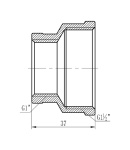 Муфта редукционная латунная SD Forte 1″ 1/2х1″ ВВ, никелированная — фото 2