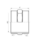 Ниппель равнопроходный SD Forte 2″Нх2″Н, никелированная латунь — фото 2