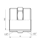 Ниппель равнопроходный SD Forte 1 1/2″Нх1 1/2″Н, никелированная латунь — фото 2