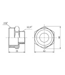 Ніпель редукційний SD Forte 1 1/4″Зх3/4″З, нікельована латунь — фото 2