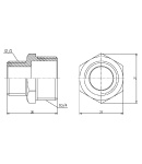 Ниппель переходной латунный никелированный SD Forte 1/2″ x 3/4″, с наружной резьбой — фото 2