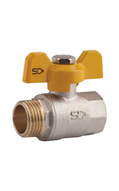 Кран кульовий SD Plus 3/4″ ВЗ для газу з ручкою-метеликом
