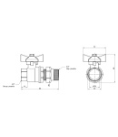 Кран кульовий "Американка" Thermo Alliance прямий 3/4" ВЗ SD220W20 фото - 2