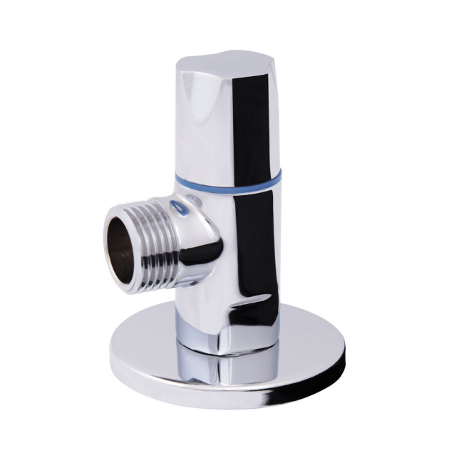 Кран угловой Thermo Alliance Standart (ручка круглая) с керам.буксой 1/2"Н х 1/2"Н SF342W1515 фото - 1