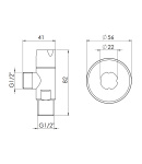 Кран угловой Thermo Alliance Standart (ручка круглая) с керам.буксой 1/2"Н х 1/2"Н SF342W1515 фото - 2