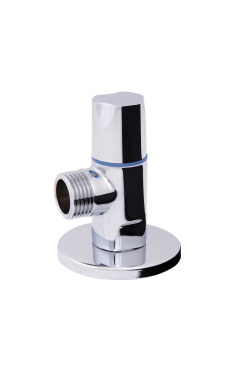 Угловой кран Thermo Alliance Standart с керамической буксой, круглая ручка, 1/2″Н × 1/2″Н