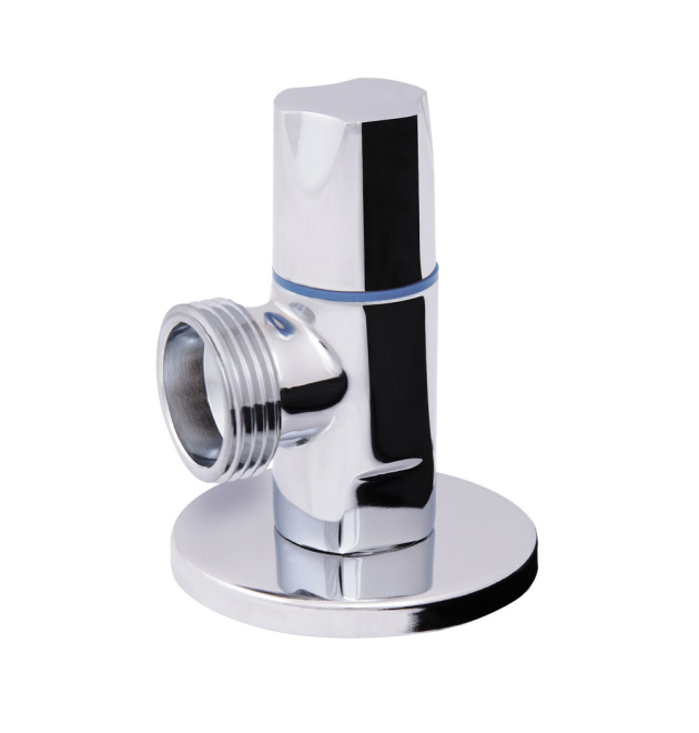 Кран угловой Thermo Alliance Standart (ручка круглая) с керам.буксой 1/2"Н х 3/4"Н SF342W1520 фото - 1