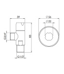 Кран угловой Thermo Alliance Standart (ручка круглая) с керам.буксой 1/2"Н х 3/4"Н SF342W1520 фото - 2
