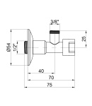 Кран приладовий буксовий Icma 1/2х3/8 кутовий №519 фото - 2