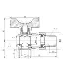 Кран кульовий "Американка" SD Forte 1/2" кутовий SF221W15 фото - 2