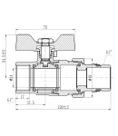 Кран кульовий "Американка" SD Forte 1" з антипротіканням прямий SF222W25 фото - 2