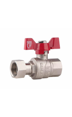 Кран кульовий SD Forte прямий з накидною гайкою для води 3/4″ ВВ, ручка-метелик