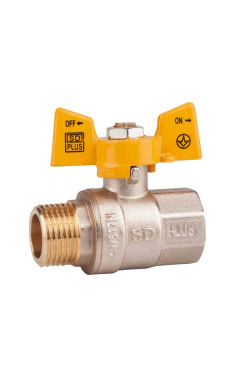 Кран кульовий SD Plus 1/2″ ВЗ для газу, ручка-метелик