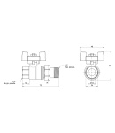 Кран кульовий Американка Thermo Alliance  ВЗ прямий SD220NW15PN40 фото - 2