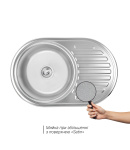Кухонна мийка Lidz 7750 0,8 мм Satin (LIDZ7750SAT) фото - 2