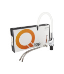 Змішувач для кухні Qtap Linea з гнучким виливом QTLINCRW007F Chrome/White фото - 6