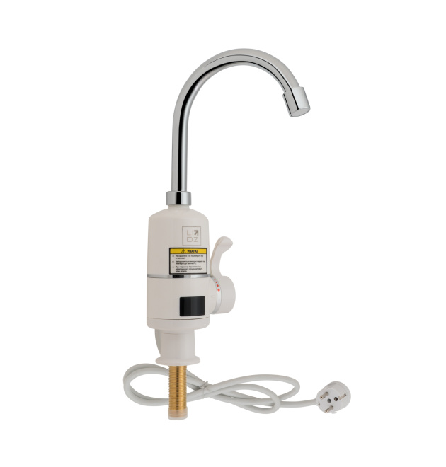 Проточний кран-водонагрівач кухонний для кухні Lidz Warm 056 LDWAR056WCR24984 White / Chrome фото - 1