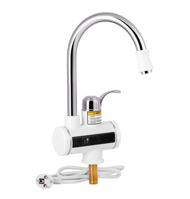 Проточний кран-водонагрівач кухонний для кухні Lidz Warm 058 LDWAR058WCR24985 White / Chrome фото - 1