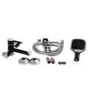 Змішувач для ванни Qtap Grand (з душовим гарнітуром) QTGRABCR006 Chrome/Black фото - 7
