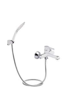 Смеситель для ванны Qtap Grand (c душевым гарнитуром) QTGRAWCR006 Chrome/White