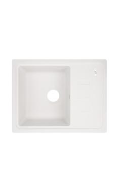 Кухонна гранітна мийка Lidz 620x435/200 WHI-01, біла, врізна