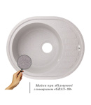 Кухонная гранитная мойка Lidz 620x500/200 GRA-09, серая, врезная — фото 3