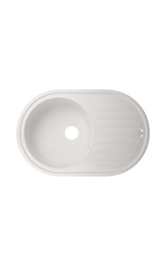 Гранітна кухонна мийка Lidz 780x500/200 WHI-01, біла, врізна