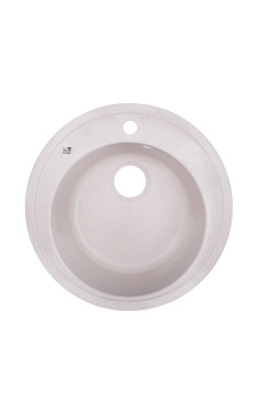 Кухонная мойка Lidz D510/200, гранитная, светло-бежевая, круглая, врезная