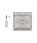 Мийка для кухні інтегрована Lidz Handmade H5050 (LDH5050BRU35375) Brushed Steel 3,0/1,0 мм фото - 9