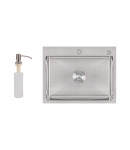 Мийка для кухні інтегрована Lidz Handmade H5845 (LDH5845BRU35384) Brushed Steel 3,0/1,0 мм фото - 8