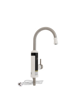 Проточний кран-водонагрівач кухонний для кухні Lidz Warm 059 LDWAR059WNK35878 White / Nickel