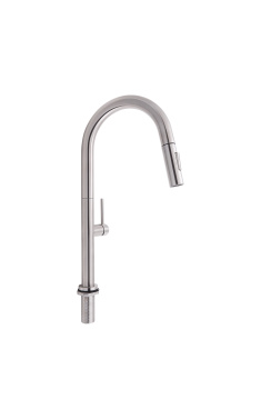 Смеситель для кухни Qtap Lenicka с выдвижным изливом QTLEN9138103UN Brushed Nickel PVD