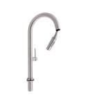 Змішувач для кухні Qtap Lenicka з висувним виливом QTLEN9138103UN Brushed Nickel PVD фото - 3