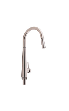 Змішувач для кухні Qtap Evicka з висувним виливом QTEVI91103UN Brushed Nickel PVD