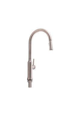 Змішувач для кухні Qtap Baruska з висувним виливом QTBAR9137103UN Brushed Nickel PVD