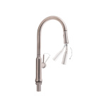 Змішувач для кухні Qtap Baruska з висувним виливом QTBAR9137103UN Brushed Nickel PVD фото - 3