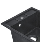 Кухонная мойка Lidz 460x515/200, гранитная, черная, прямоугольная, врезная — фото 5