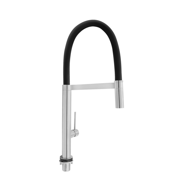 Змішувач для кухні Qtap Katuska з гнучким виливом QTKTS91103AN Brushed Nickel PVD фото - 1