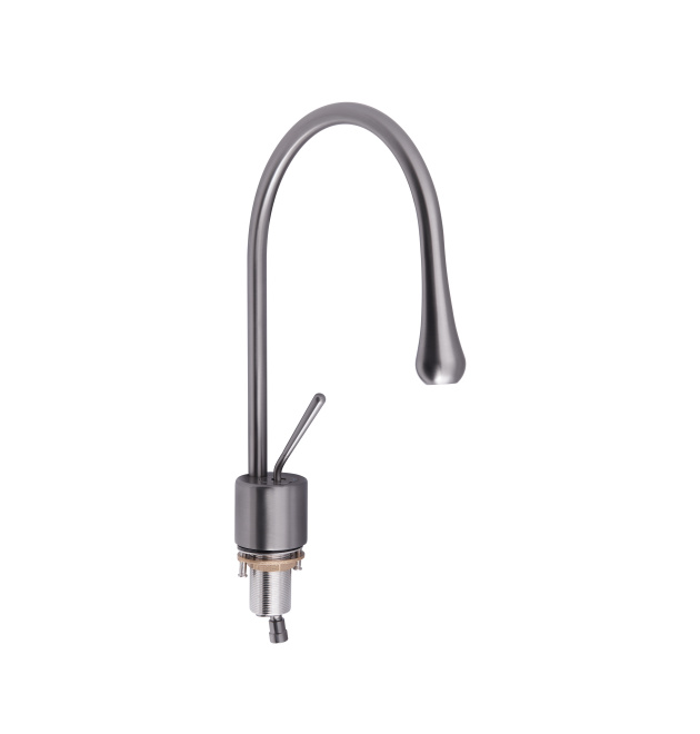 Змішувач для раковини Qtap Virgo з поворотним виливом QTVIR1066103K Gunmetal Black PVD фото - 1