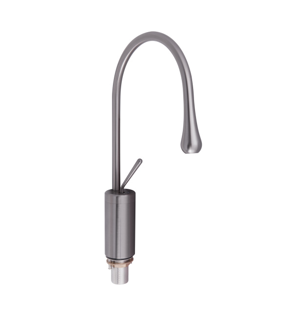 Змішувач для раковини Qtap Virgo з поворотним виливом високий QTVIR1066H103K Gunmetal Black PVD фото - 1