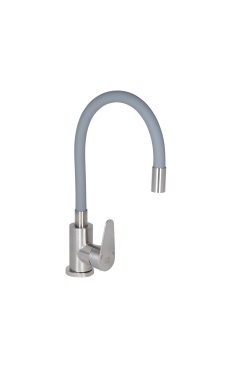Змішувач для кухні Lidz Vida 015F3 з гнучким виливом (k35) LDVID015F3GRE43356 Grey