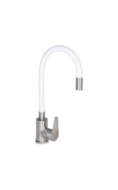 Змішувач для кухні Lidz Vida 015F3 з гнучким виливом (k35) LDVID015F3WHI43357 White