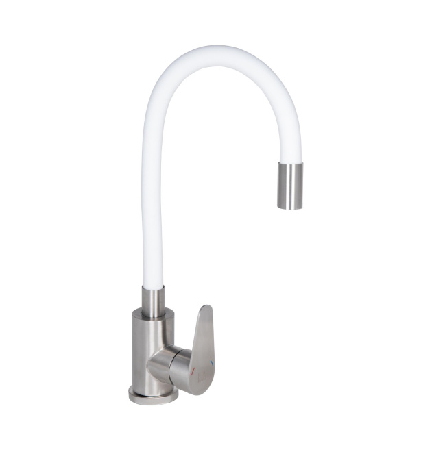 Змішувач для кухні Lidz Vida 015F3 з гнучким виливом (k35) LDVID015F3WHI43357 White фото - 1