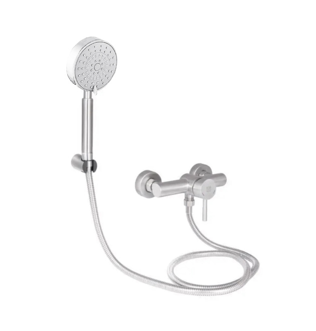 Змішувач для душу Lidz Aria 010 (з душовим гарнітуром) LDARI010NKS43361 Нікель