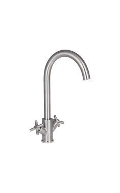 Змішувач для кухні Lidz Wind 013F двохвентильний LDWIN013FNKS43390 Nickel