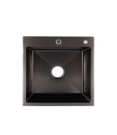 Мийка для кухні інтегрована Lidz Handmade H5050B (LDH5050BPVD43619) Brushed Black PVD 3,0/1,0 мм фото - 9