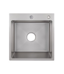 Мийка для кухні інтегрована Lidz Handmade H5050G (LDH5050GPVD43620) Brushed Grey PVD 3,0/1,0 мм фото - 8