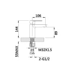Змішувач для раковини Lidz Latwa 001 (k35) LDLAT001WHI45423 White фото - 2
