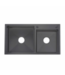 Мийка для кухні з двома чашами інтегрована Lidz Handmade H7843 (LDH7843BPVD45586) Brushed Black PVD 3,0/1,0 мм фото - 2